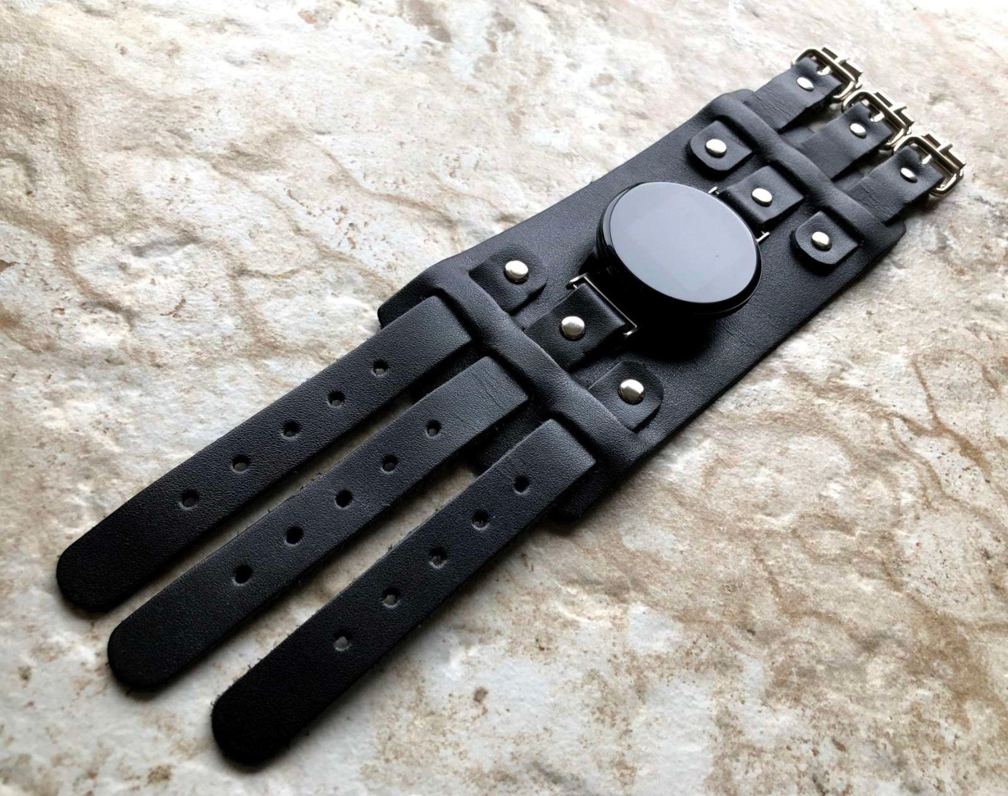 Google Pixel Watch 3 2 1 41mm Band Cuff Bund Steampunk Wide Strap Thick Soft Genuine Leather Bracelet Fashion Accessory Tech Jewelry BL-20